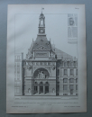 Holzstich Architektur Paris 1887 Geschäftshaus Comptoir d´ Escompte
